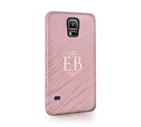 Tirita Personalised Initials Custom Hard Phone Case Compatible with Samsung Galaxy S20 PRINTED GLITTER, NOT REAL GLITTER Jewel Metallic Waves Pink Stripes
