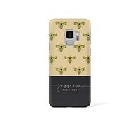 Tirita Personalised Initials Custom Hard Phone Case Compatible with Samsung Galaxy S7 Edge PRINTED GLITTER, NOT REAL GLITTER Honey Bees Pattern