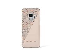 Tirita Personalised Initials Custom Hard Phone Case Compatible with Samsung Galaxy S7 Edge PRINTED GLITTER, NOT REAL GLITTER Floral Shabby Chic English Roses Vintage Flowers Wreath Gold