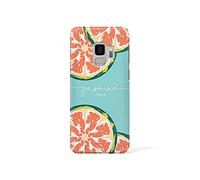 Tirita Personalised Initials Custom Hard Phone Case Compatible with Samsung Galaxy S8 Plus Hard Cover Summer Tropical Fruit Scrapbook Wild Orange Slice