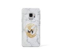 Tirita Personalised Initials Custom Hard Phone Case Compatible with Samsung Galaxy S9 Plus PRINTED GLITTER, NOT REAL GLITTER Magical Creatures Unicorn Fairy Phoenix Mermaid