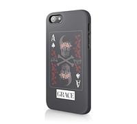 Tirita Personalised Initials Custom Hard Phone Case Cover Compatible with iPhone 12 & 12 Pro Alternative Rock and Roll Ace of Skulls