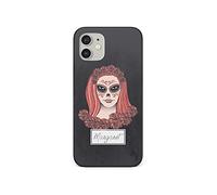 Tirita Personalised Initials Custom Hard Phone Case Cover Compatible with iPhone 12 & 12 Pro Rock and Roll Day of the Dead Woman