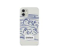 Tirita Personalised Initials Custom Hard Phone Case Cover Compatible with iPhone 12 Mini Riviera Shore Boat Cest Moi Summertide