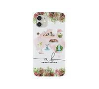 Tirita Personalised Initials Custom Hard Phone Case Cover Compatible with iPhone 12 Pro Max Travel Floral Watercolours Pink Sydney Australia