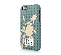 Tirita Personalised Initials Custom Hard Phone Case Cover Compatible with iPhone 12 Pro Max Trendy Oriental Design Flower Leaf Plant Polka Dot
