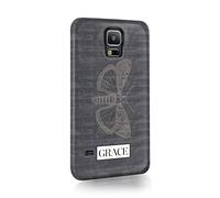 Tirita Personalised Initials Custom Hard Phone Case Cover Compatible with Samsung Galaxy S20 Alternative Rock and Roll Monochrome Moth