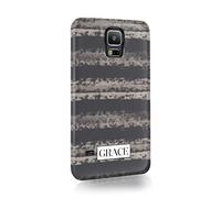 Tirita Personalised Initials Custom Hard Phone Case Cover Compatible with Samsung Galaxy S20 Alternative Rock and Roll Black Grunger Stripes