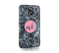 Tirita Personalised Initials Custom Hard Phone Case Cover Compatible with Samsung Galaxy S20 Antique Marble Gravel Black Granite Rock Swirled