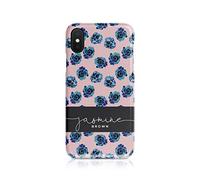 Tirita Personalised Initials Custom Hard Phone Case Cover Compatible with Samsung Galaxy S20 Beautiful Splash Color Blue Botanical Roses