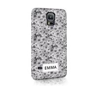 Tirita Personalised Initials Custom Hard Phone Case Cover Compatible with Samsung Galaxy S20 Plus Alternative Rock and Roll monochrome daisies