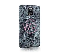 Tirita Personalised Initials Custom Hard Phone Case Cover Compatible with Samsung Galaxy S20 Plus Antique Marble Gravel Black Granite Rock Swirled