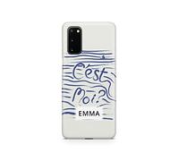 Tirita Personalised Initials Custom Hard Phone Case Cover Compatible with Samsung Galaxy S20 Riviera Shore Boat Cest Moi Summertide