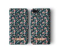 Tirita Personalised Initials Custom Phone Case Compatible with iPhone 7 Plus & 8 Plus Wallet Leather Flip Shabby Chic Floral Watercolour Ditsy Flowers