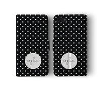 Tirita Personalised Initials Custom Wallet Leather Flip Phone Case Compatible with iPhone 11 Pro Shabby Dots Stripes Gold Marble Stars Animal Plaid