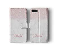 Tirita Personalised Initials Custom Wallet Leather Flip Phone Case Compatible with iPhone 12 Pro Max PRINTED GLITTER, NOT REAL GLITTER Artistic Bling Space Showy Glamorous Twinkle