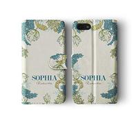 Tirita Personalised Initials Custom Wallet Leather Flip Phone Case Compatible with Samsung Galaxy S10 Floral Art Deco Tulips Garden Roses Poppy