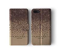 Tirita Personalised Initials Custom Wallet Leather Flip Phone Case Compatible with Samsung Galaxy S10 Plus PRINTED GLITTER, NOT REAL GLITTER African Wild Animals Skin Print Leopard Cheetah