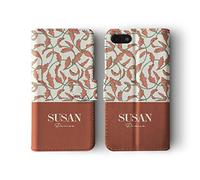 Tirita Personalised Initials Custom Wallet Leather Flip Phone Case Compatible with Samsung Galaxy S10 Floral Art Deco Tulips Garden Roses Poppy