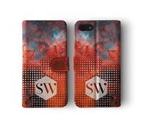 Tirita Personalised Initials Custom Wallet Leather Flip Phone Case Compatible with Samsung Galaxy S7 Edge Deep Space Nebula Galaxy Habl Cluster Star Systems