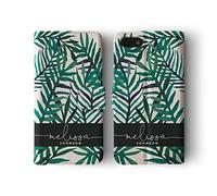 Tirita Personalised Initials Custom Wallet Leather Flip Phone Case Compatible with Samsung Galaxy S7 Edge Summer Tropical Seaside Paradise Palm Leaves Scrapbook
