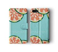 Tirita Personalised Initials Custom Wallet Leather Flip Phone Case Compatible with Samsung Galaxy S8 Summer Tropical Fruit Scrapbook Wild Orange Slice