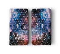 Tirita Personalised Initials Custom Wallet Leather Flip Phone Case Compatible with Samsung Galaxy S8 Plus Deep Space Nebula Galaxy Habl Cluster Star Systems