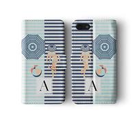 Tirita Personalised Initials Custom Wallet Leather Flip Phone Case Compatible with Samsung Galaxy S9 Leather Riviera Summer Beach Seaside Boat Marine