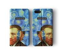 Tirita Personalised Initials Custom Wallet Leather Flip Phone Case Compatible with Samsung Galaxy S9 Masterpiece Art Famous Artist Van Gogh Ear