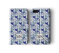 Tirita Personalised Initials Custom Wallet Leather Flip Phone Case Compatible with Samsung Galaxy S9 Leather Riviera Summer Beach Seaside Boat Marine