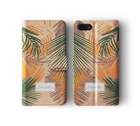 Tirita Personalised Initials Custom Wallet Leather Flip Phone Case Cover Compatible with iPhone 12 & 12 Pro Animal Floral Jungle Multi Leaves with Handwritten