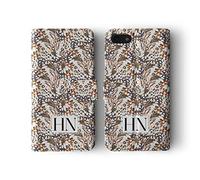 Tirita Personalised Initials Custom Wallet Leather Flip Phone Case Cover Compatible with iPhone 12 & 12 Pro Animal Floral Jungle Initials on Butterfly Wings