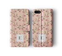 Tirita Personalised Initials Custom Wallet Leather Flip Phone Case Cover Compatible with iPhone 12 Pro Max Vivid Flower Blossom Floral Petals Print