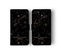 Tirita Personalised Leather Flip Wallet Phone Case with Card Holder Compatible with iPhone 12 Mini - Zodiac Signs Horoscopes [21 - Black and Gold Scorpio]