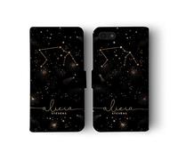Tirita Personalised Leather Flip Wallet Phone Case with Card Holder Compatible with iPhone Xs Max - Zodiac Signs Horoscopes [14 - Black and Gold Aquarius]