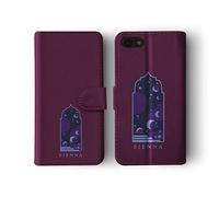 Tirita Personalised Leather Flip Wallet Phone Case with Card Holder Compatible with Samsung Galaxy S10 Plus - Spiritual Elements [14 - Gothic Moon Architecture]