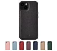 Tirita Personalised Leather Phone Case for iPhone SE 2020 & SE 2022 - Leather Black Case or Cover With Custom Initials - Cute Personalised Gift for Men or Women [02. Black Embossed (No Gold) Initials]