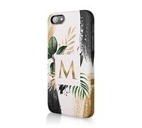Tirita Personalised Phone Case Compatible with iPhone 5 / 5s / SE 2016 Hard Cover PRINTED GLITTER, NOT REAL GLITTER Cactus Palm Springs Tropical Leaves Desert Custom Initials