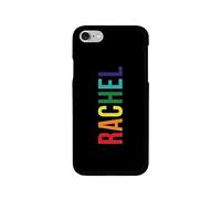 Tirita Personalised Phone Case Compatible with iPhone 6 & 6s Hard Cover, Colourful Summer [10- Rainbow Name on Black]
