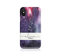 Tirita Personalised Phone Case Compatible with iPhone 6 & 6s Hard Cover Moon Space Constellations Cosmic Galaxy Nebula Stars Custom Initials Name