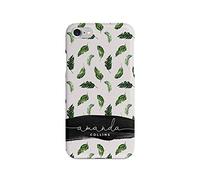 Tirita Personalised Phone Case Compatible with iPhone 6 & 6s Hard Cover PRINTED GLITTER, NOT REAL GLITTER Cactus Palm Springs Tropical Leaves Desert Custom Initials