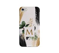 Tirita Personalised Phone Case Compatible with iPhone 7 Plus & 8 Plus Hard Cover PRINTED GLITTER, NOT REAL GLITTER Cactus Palm Springs Tropical Leaves Desert Custom Initials