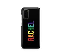 Tirita Personalised Phone Case Compatible with Samsung Galaxy S24 Custom Name Hard Cover, Summer Time [10- Rainbow Name on Black]