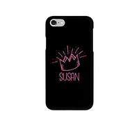 Tirita Personalised Phone Case Cover Compatible with iPhone 7/8 / SE 2020 / SE 2022 - Sassy Girl [06 - Queen Crown Name] PRINTED GLITTER, NOT REAL GLITTER