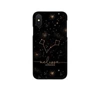 Tirita Personalised Phone Case Cover Compatible with iPhone X & Xs - Zodiac Signs Horoscopes [01 - Black and Gold Pisces ]