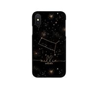 Tirita Personalised Phone Case Cover Compatible with iPhone X & Xs - Zodiac Signs Horoscopes [06 - Black and Gold Aries]