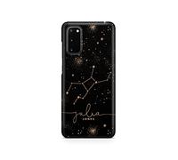 Tirita Personalised Phone Case Cover Compatible with Samsung Galaxy S20 Plus - Zodiac Signs Horoscopes [08 - Black and Gold Virgo]