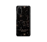 Tirita Personalised Phone Case Cover Compatible with Samsung Galaxy S20 Plus - Zodiac Signs Horoscopes [04 - Black and Gold Sagittarius]