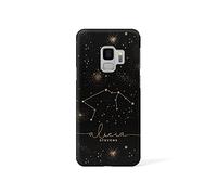 Tirita Personalised Phone Case Cover Compatible with Samsung Galaxy S6 - Zodiac Signs Horoscopes [02 - Black and Gold Aquarius]