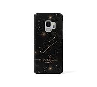 Tirita Personalised Phone Case Cover Compatible with Samsung Galaxy S7 Edge - Zodiac Signs Horoscopes [05 - Black and Gold Taurus]